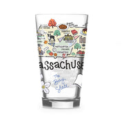 Custom Massachusetts 16 oz. Glass