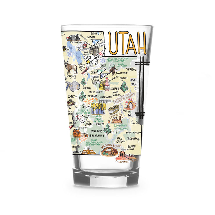 Custom Utah 16 oz. Glass