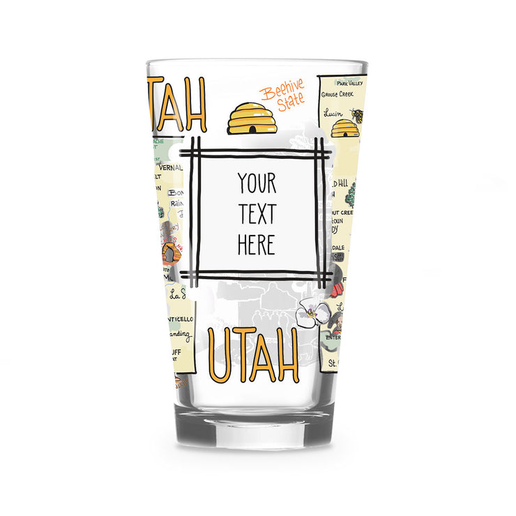 Custom Utah 16 oz. Glass