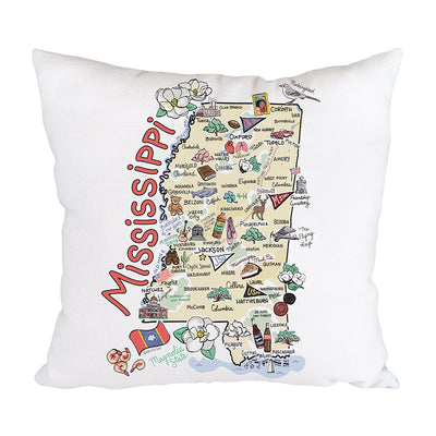 Mississippi Map Pillow