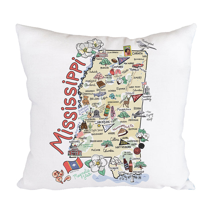 Mississippi Map Pillow