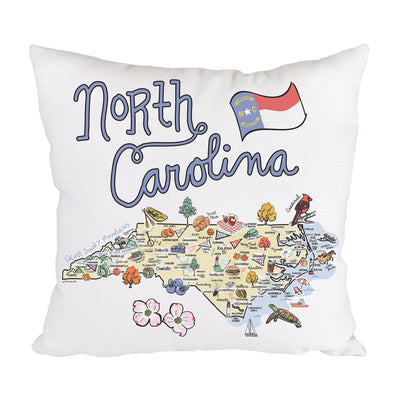 North Carolina Map Pillow
