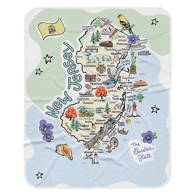 New Jersey Map Baby Blanket - JERSEY
