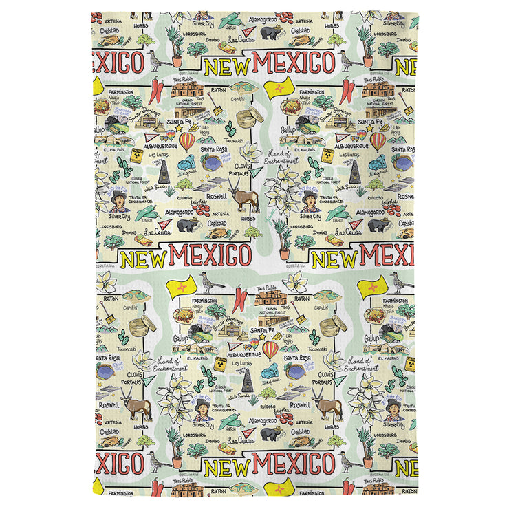 New Mexico Map Repeat Kitchen Towel