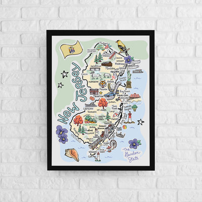 New Jersey Map Poster