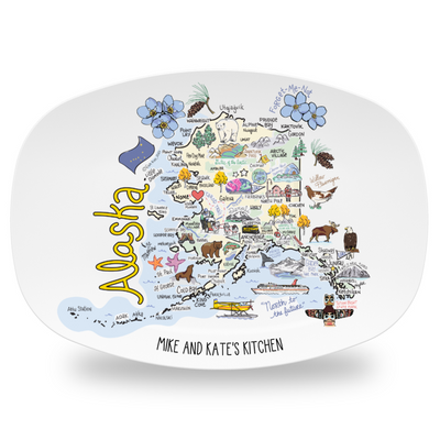 Custom Alaska Map Platter