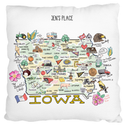 Custom Iowa Map Pillow