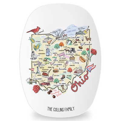Custom Ohio Map Platter