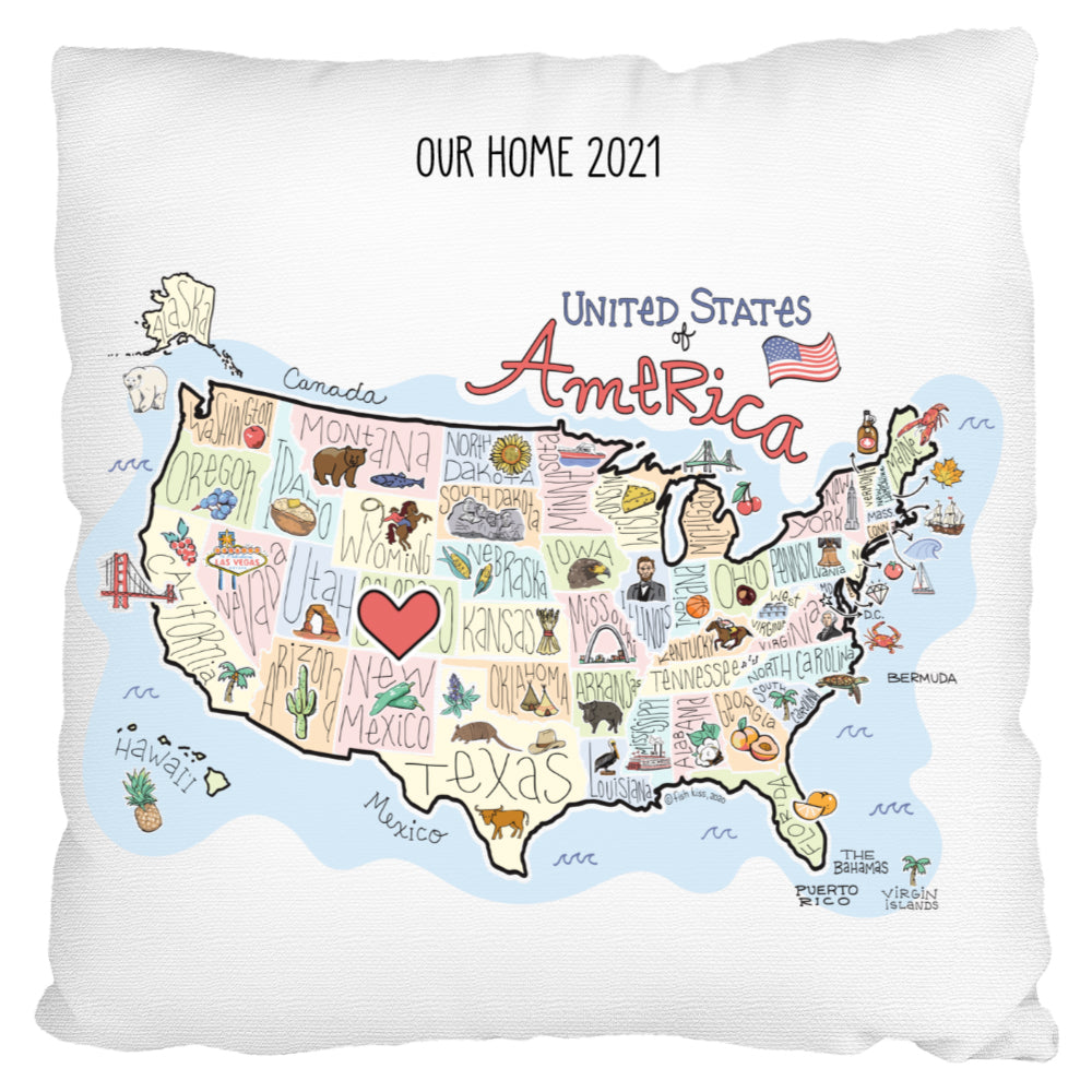 Custom Map Pillows