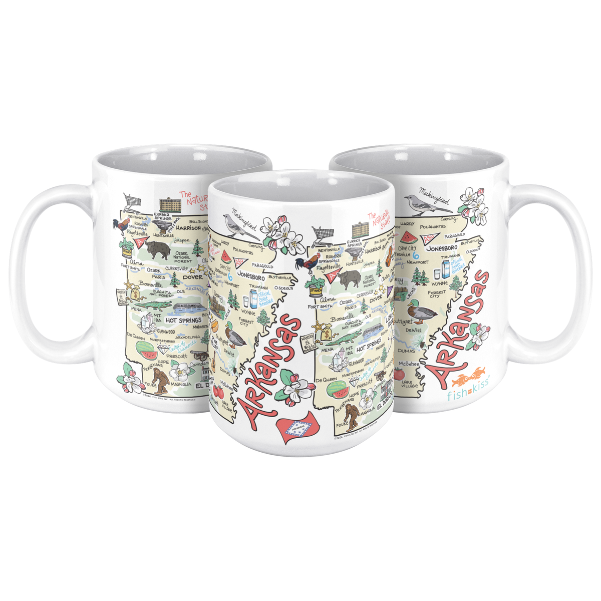 Arkansas 15oz White Mug