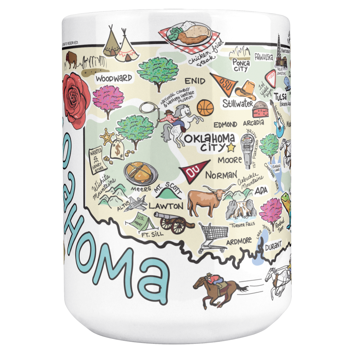 Oklahoma 15oz White Mug