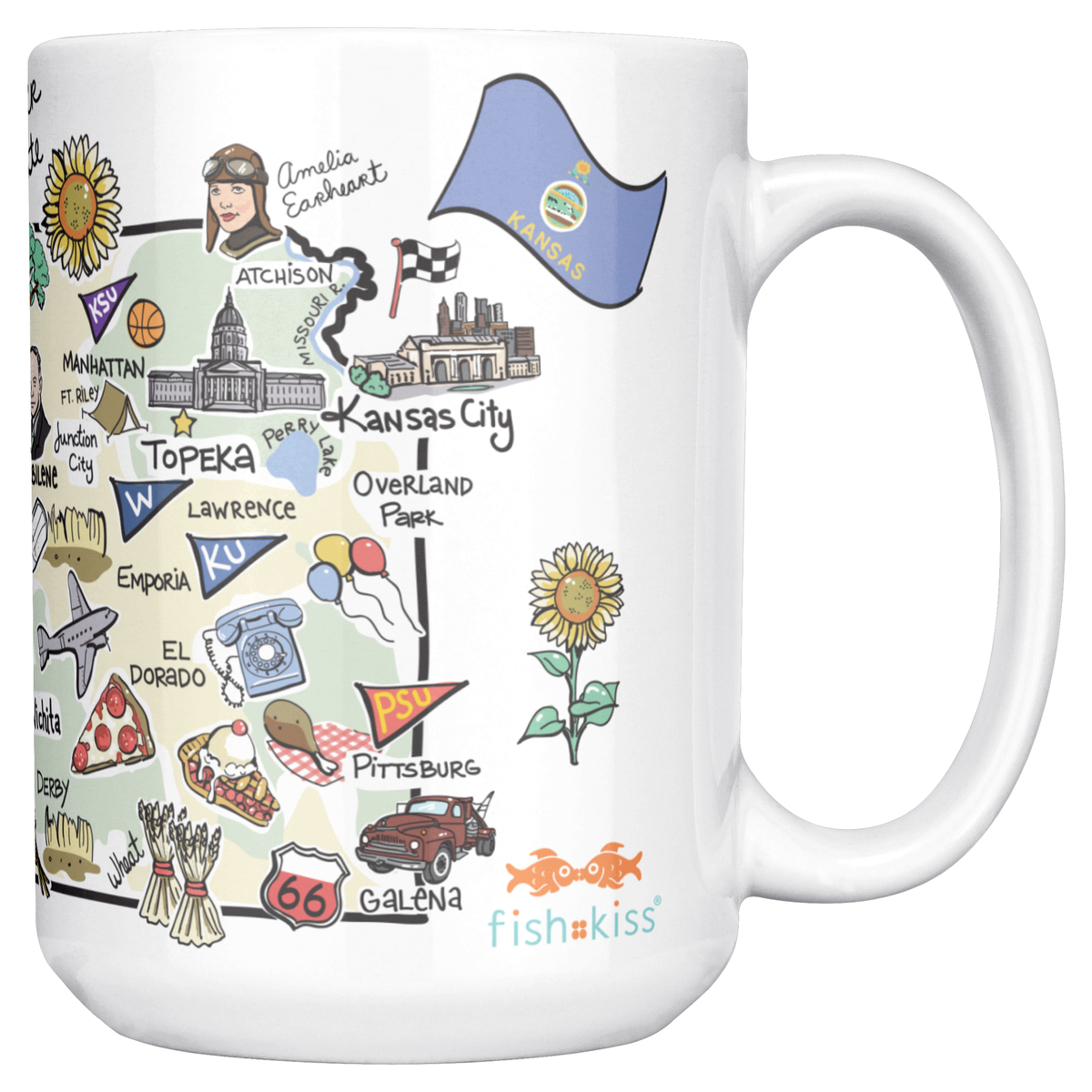 Kansas 15oz White Mug