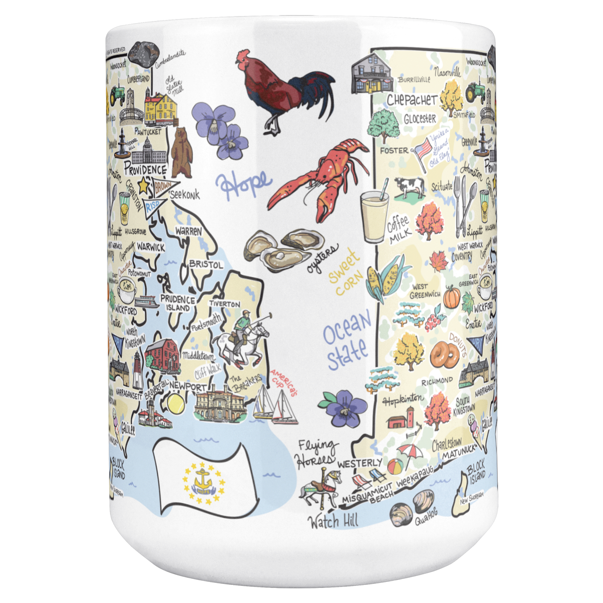 Rhode Island 15oz White Mug