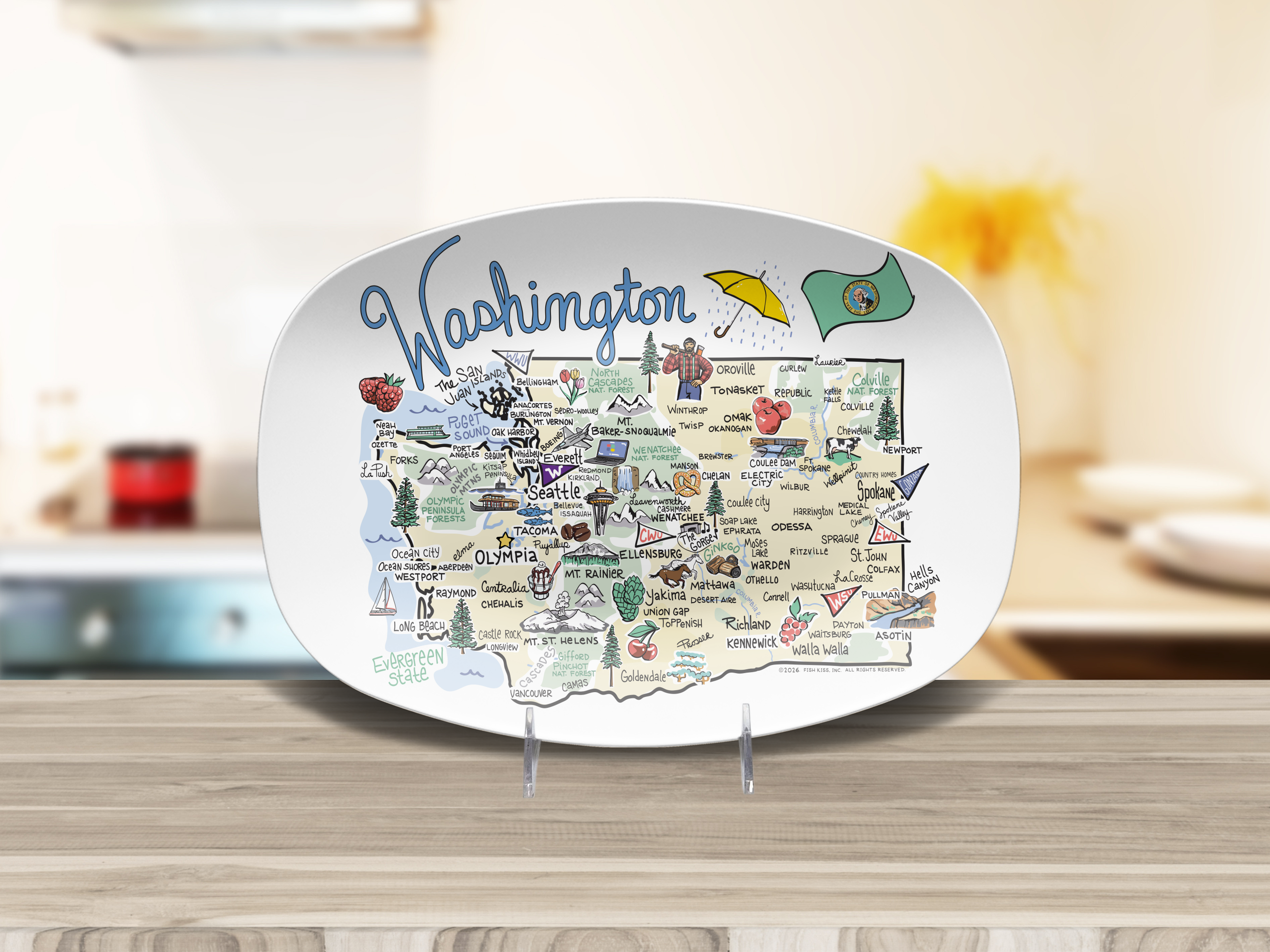 Washington Map Platter
