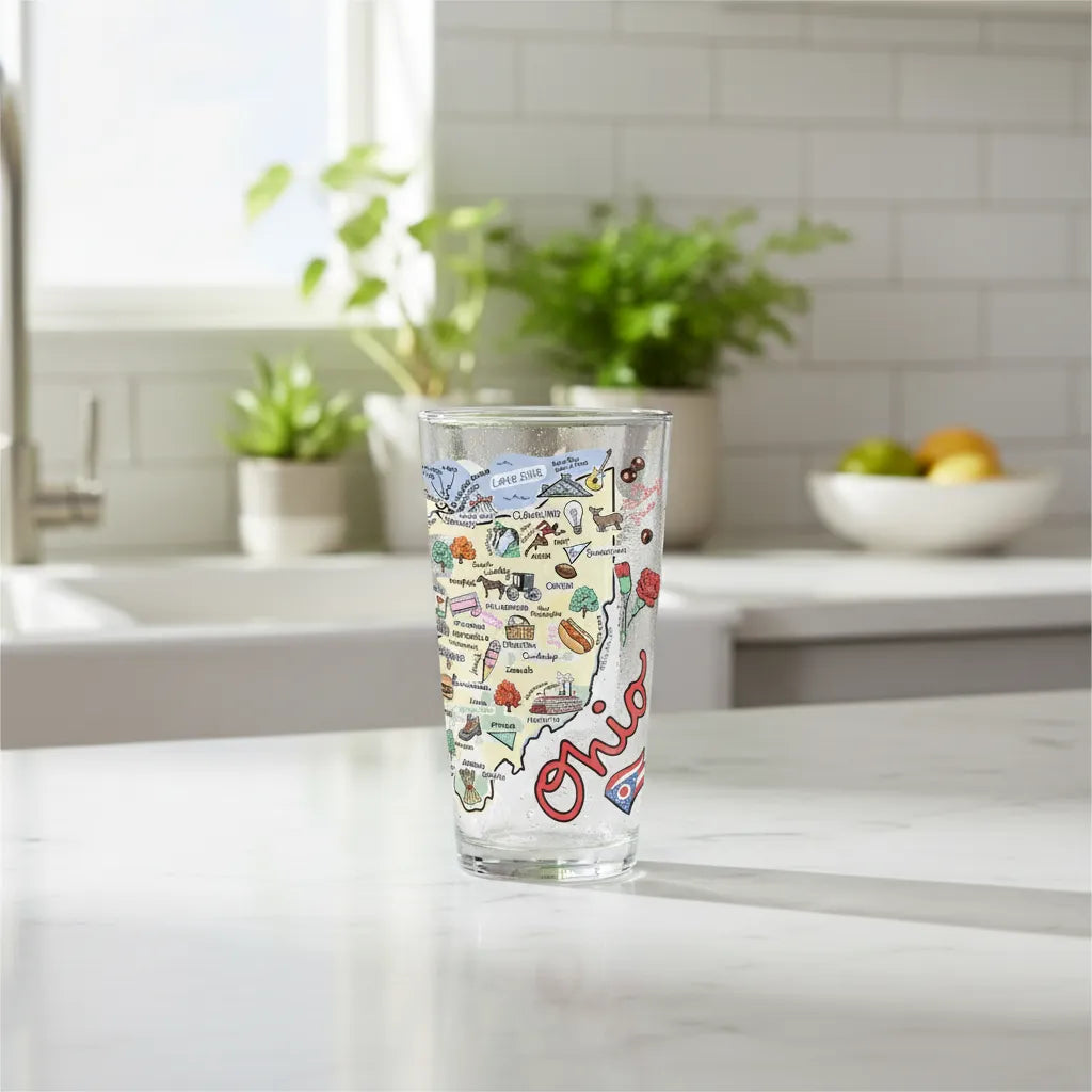 Ohio Map Glass