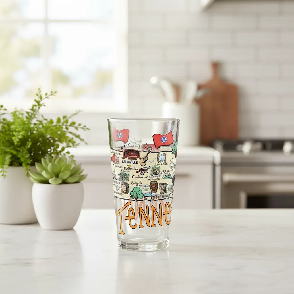 Tennessee Map Glass