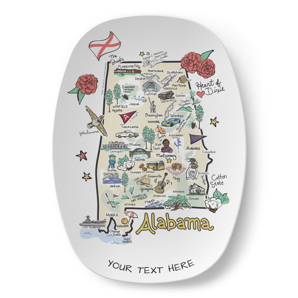 Custom State Map Platter