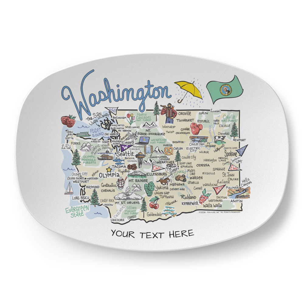 Custom State Map Platter