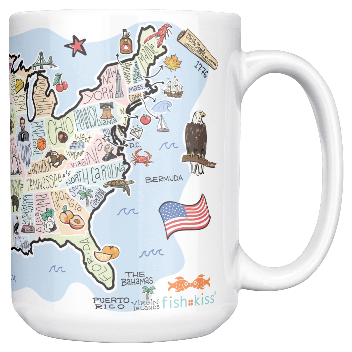 America 15oz White Mug