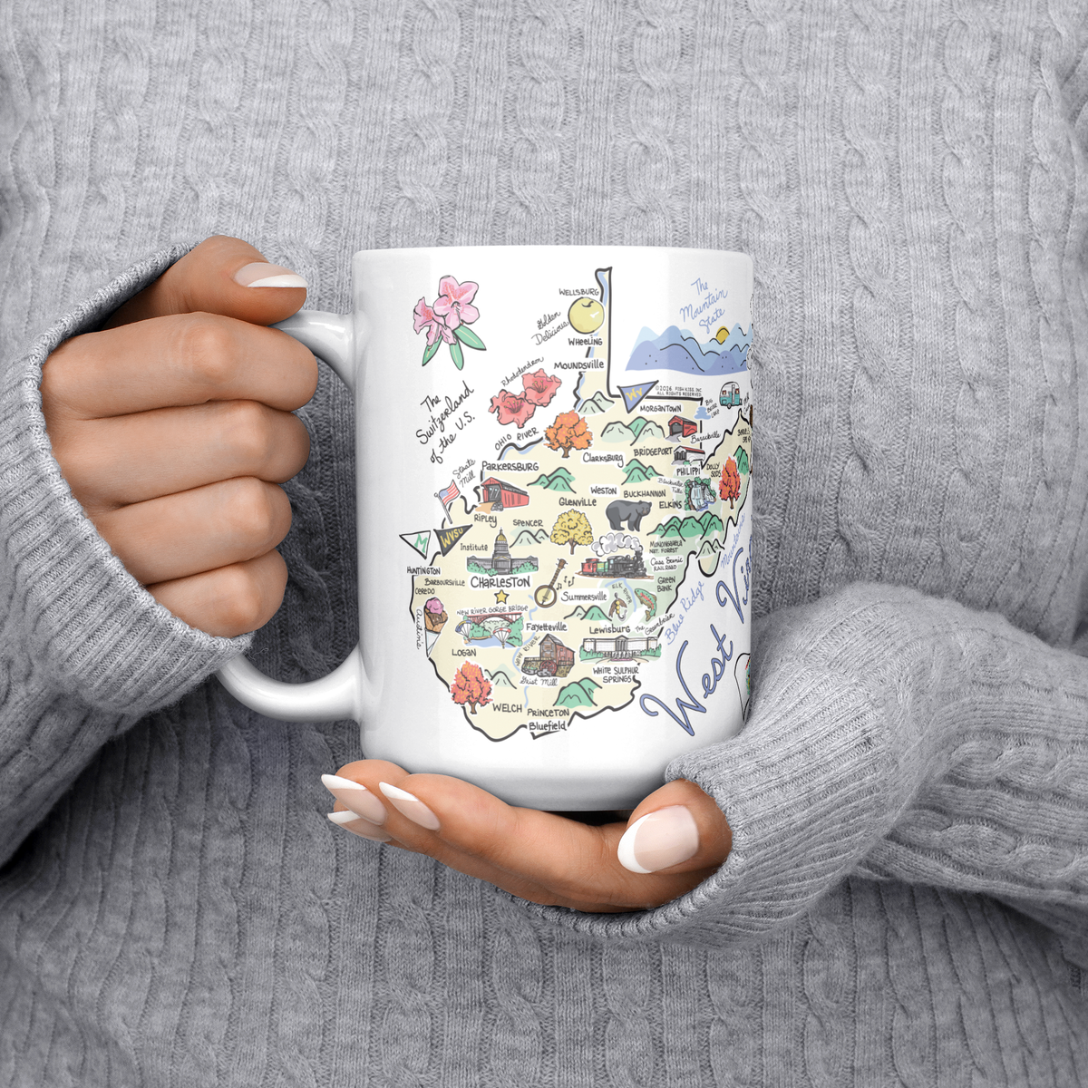 West Virginia 15oz White Mug