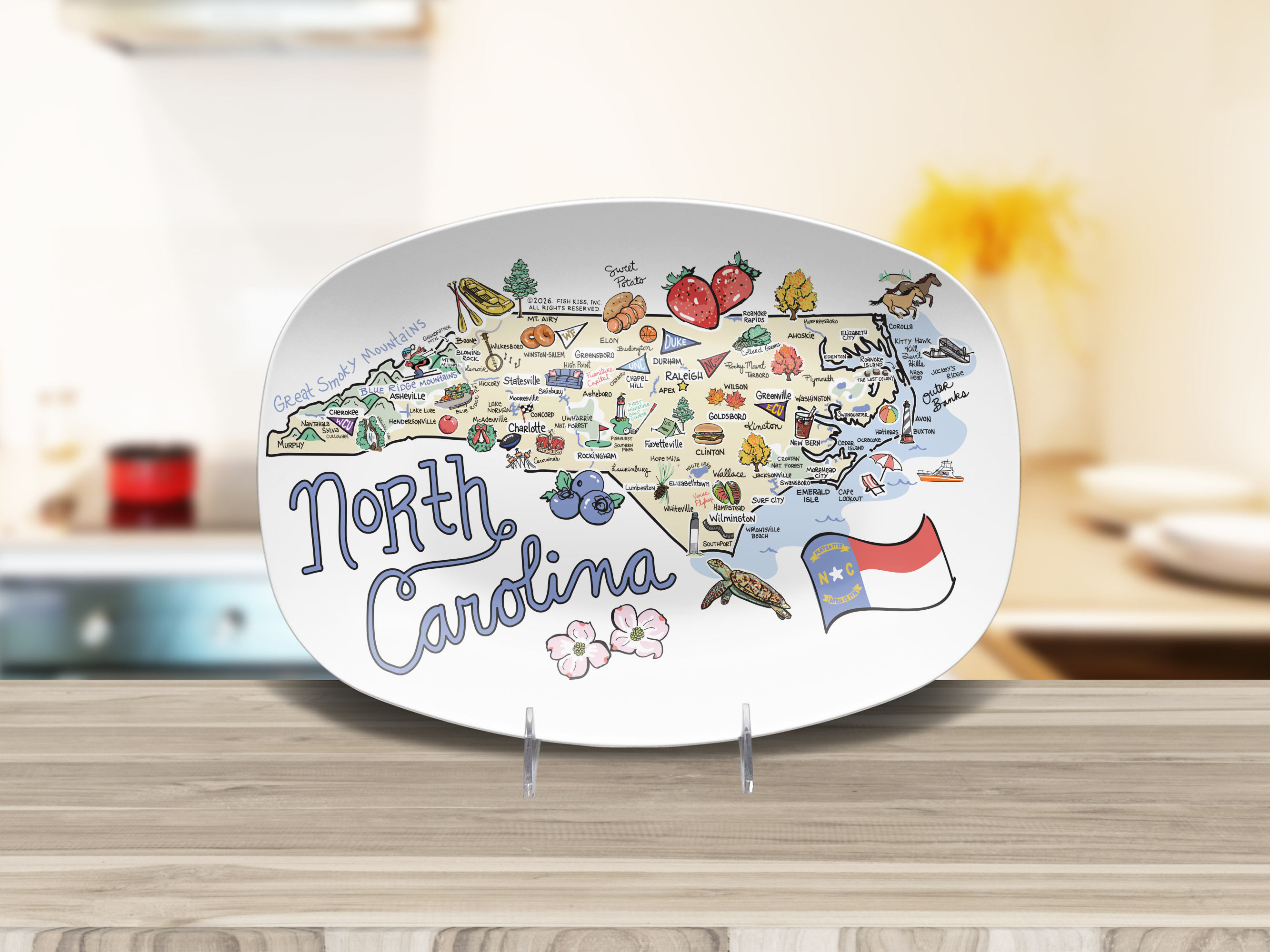 North Carolina Map Platter