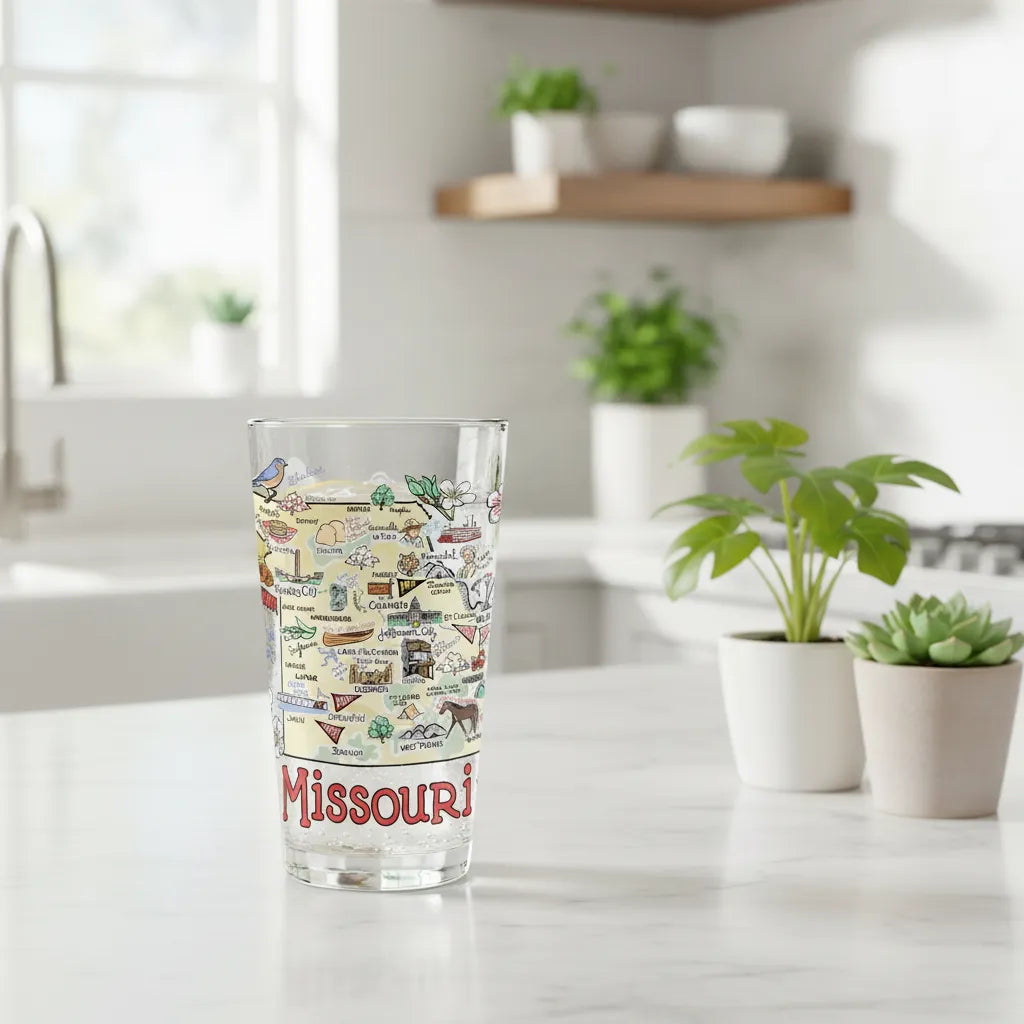 Missouri Map Glass