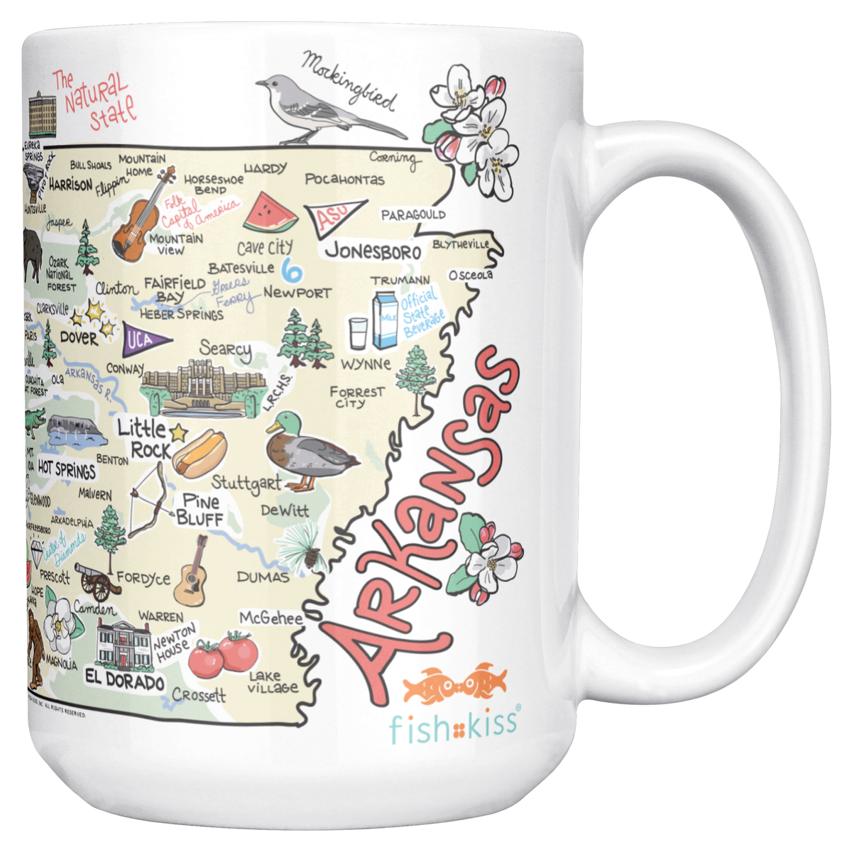 Arkansas 15oz White Mug