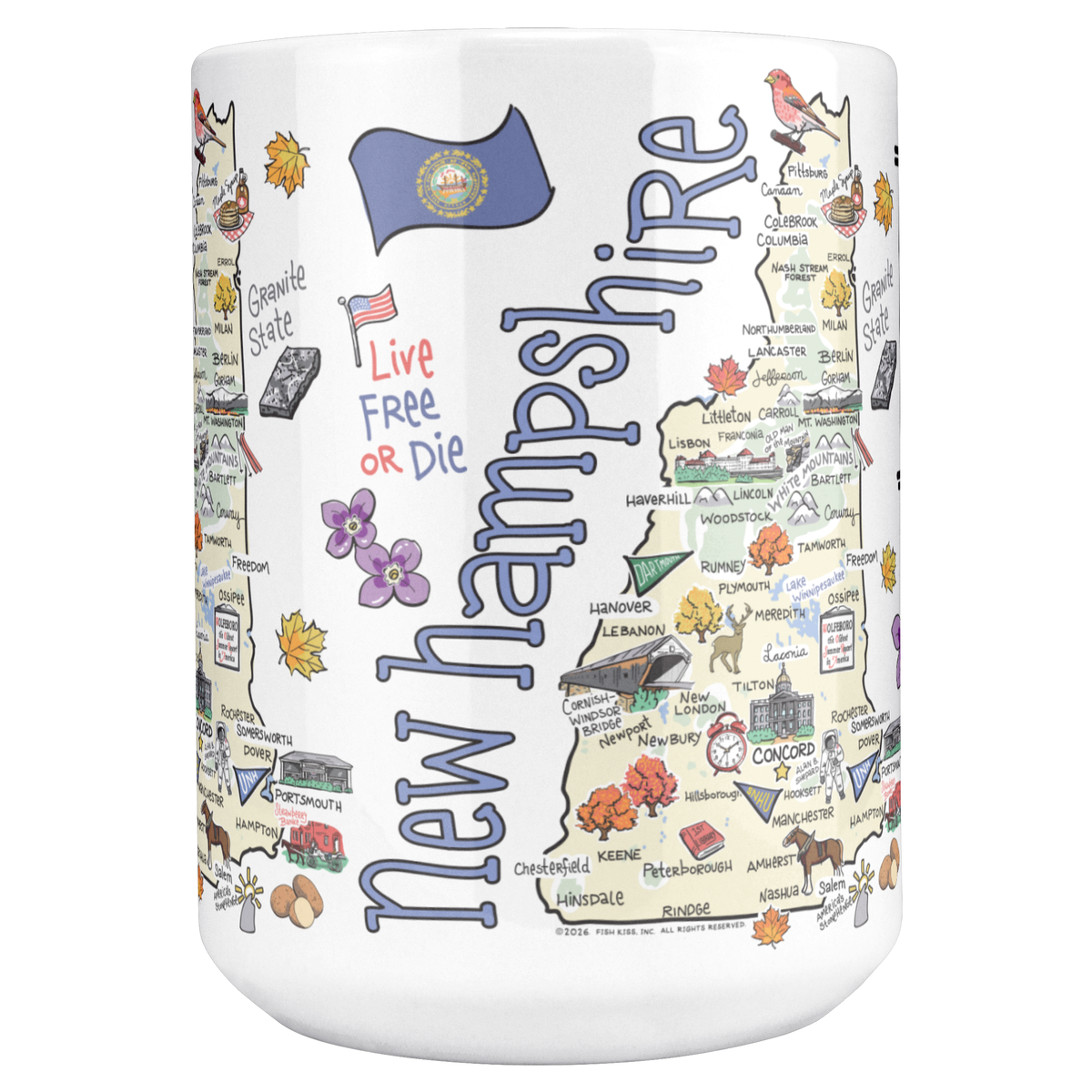 New Hampshire 15oz White Mug