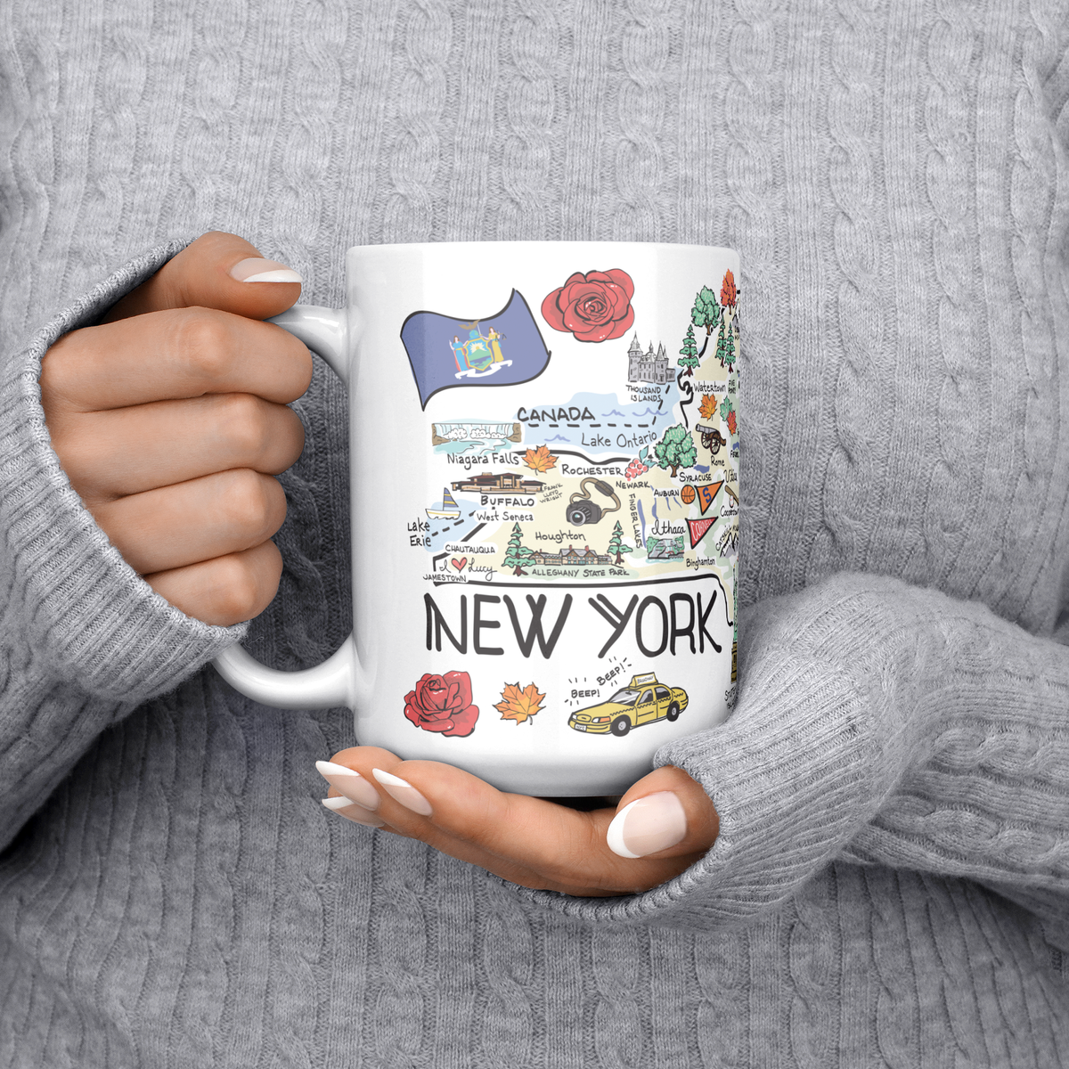 New York 15oz White Mug