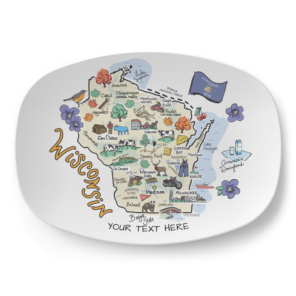 Custom State Map Platter