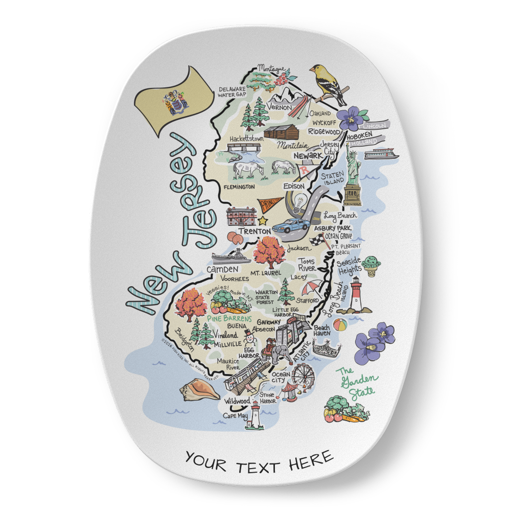 New Jersey Map Platter