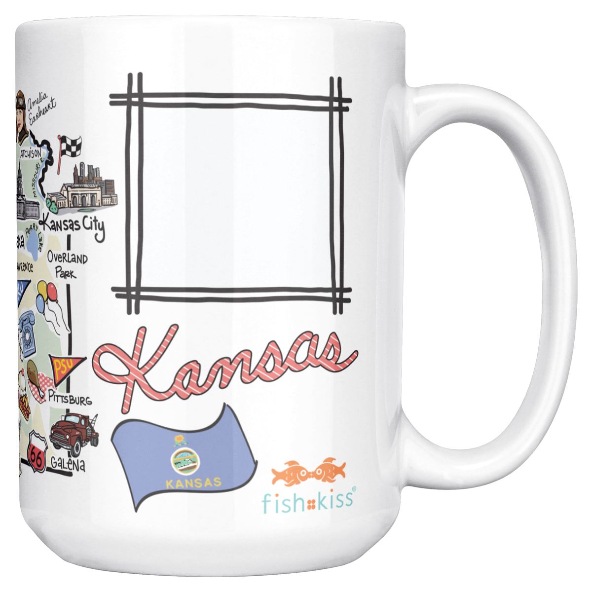 Kansas 15oz White Mug