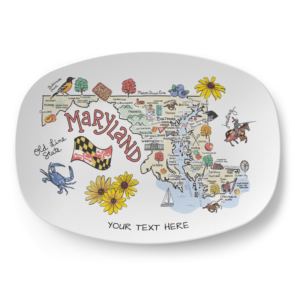 Custom State Map Platter
