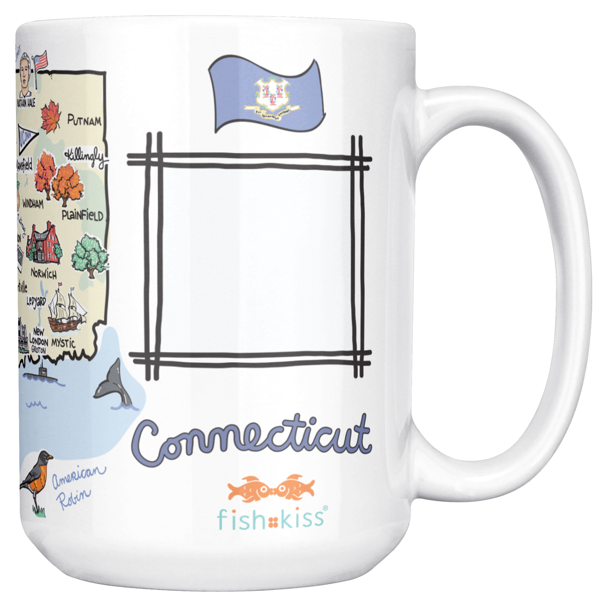 Connecticut 15oz White Mug