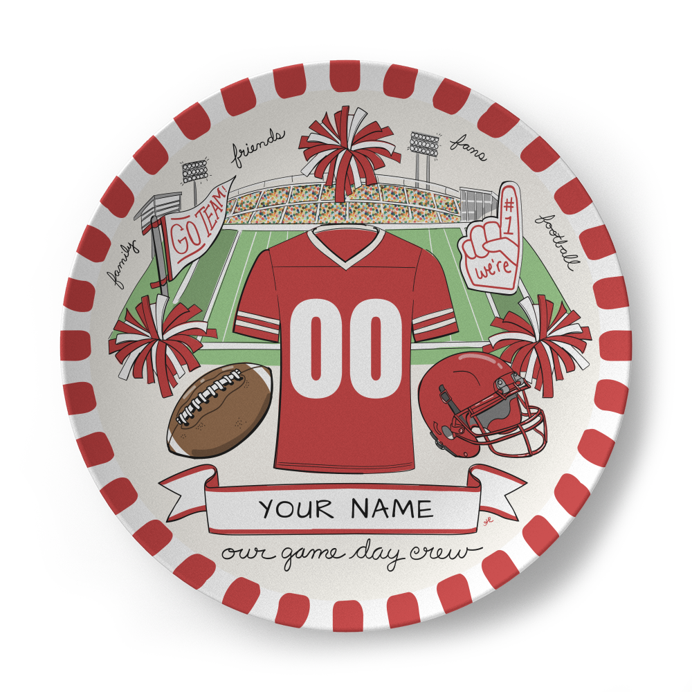 Our Game Day Crew Plate - Red