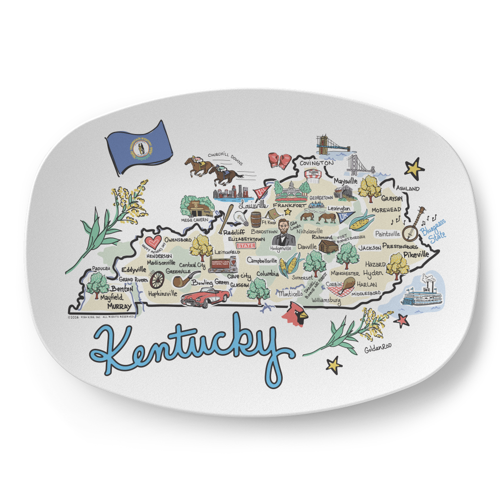 Kentucky Map Platter