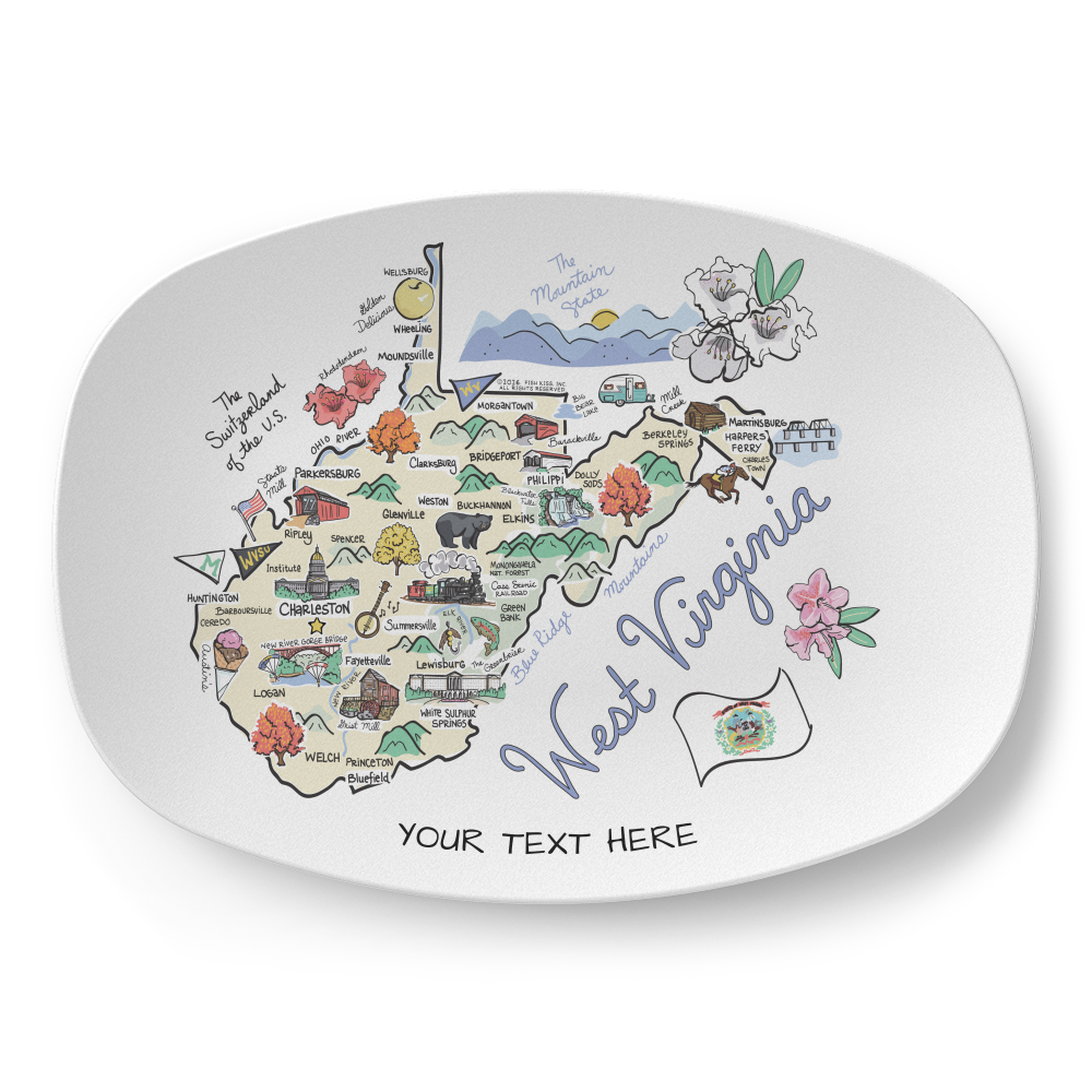 Custom State Map Platter