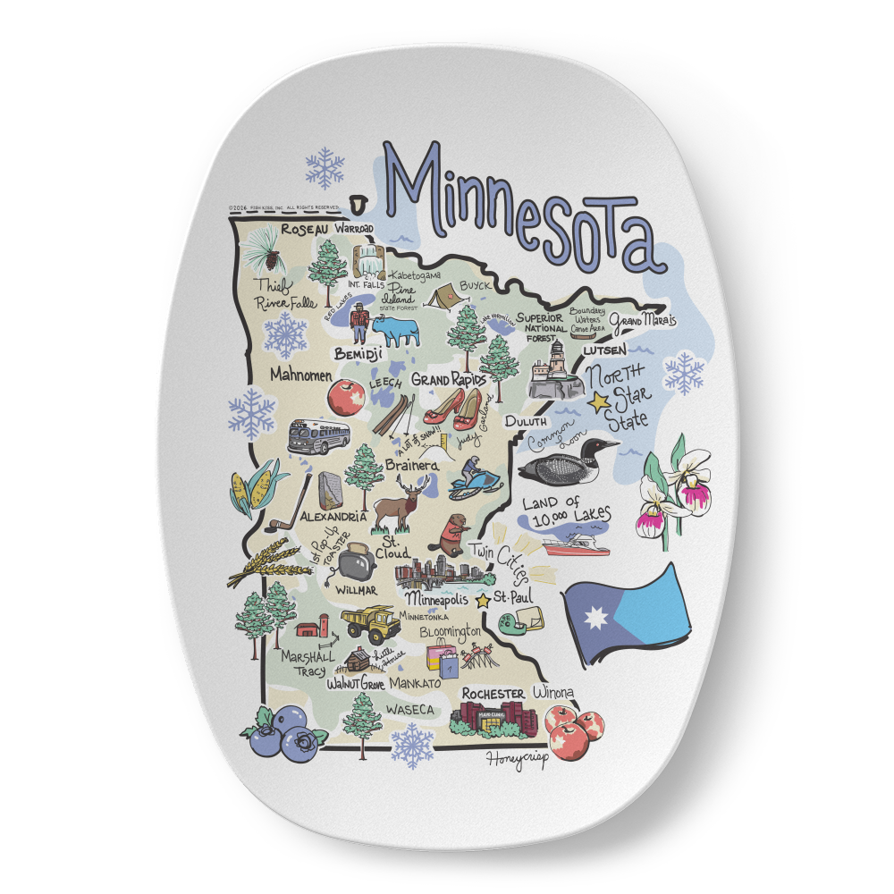 Minnesota Map Platter