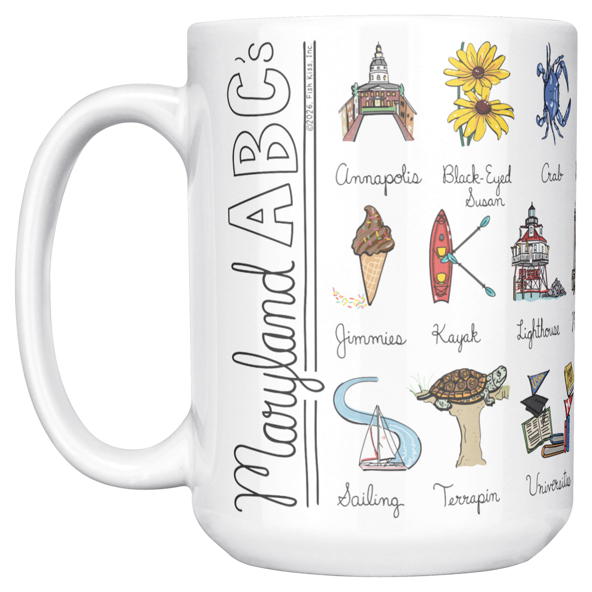 State Alphabet 15oz White Mug