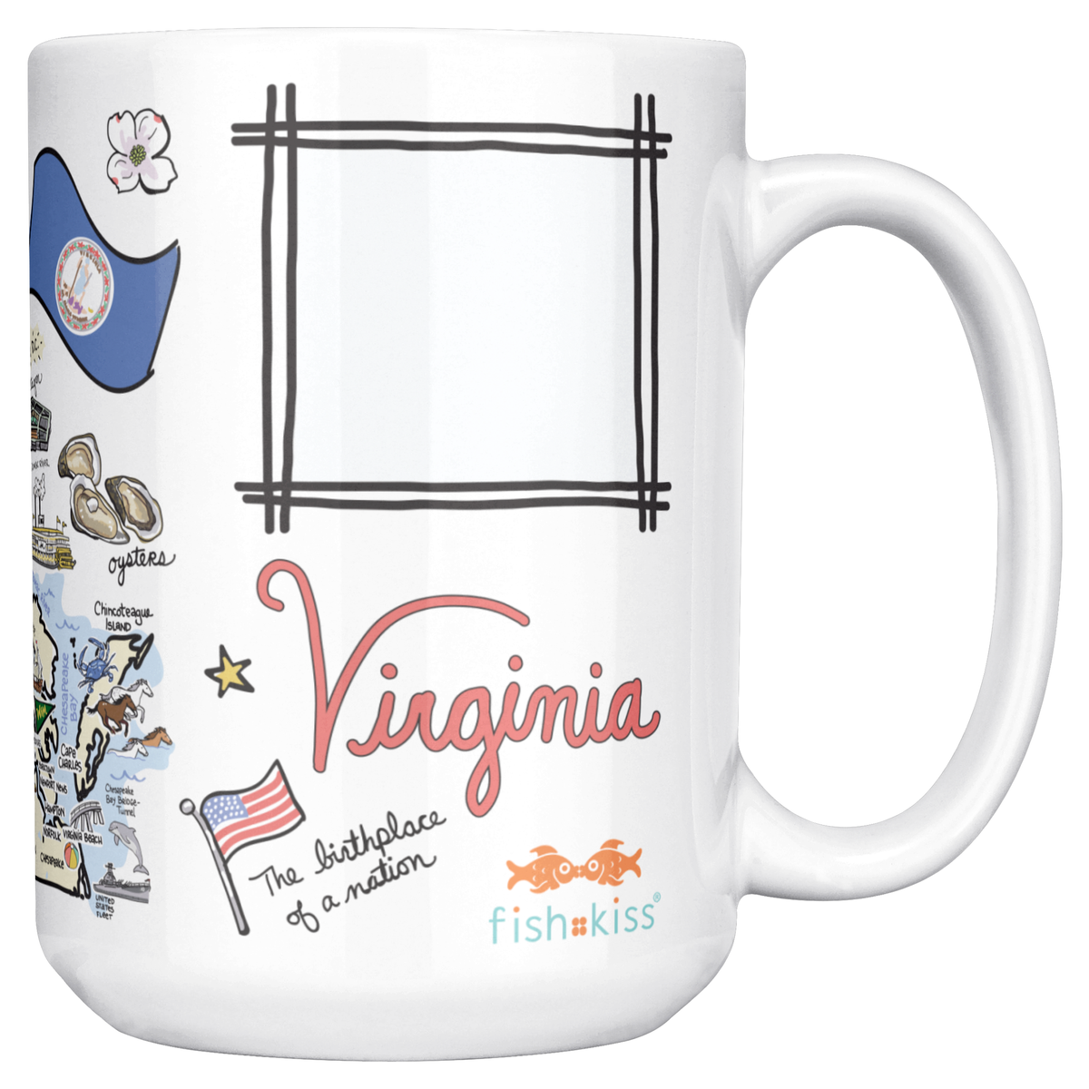 Virginia 15oz White Mug