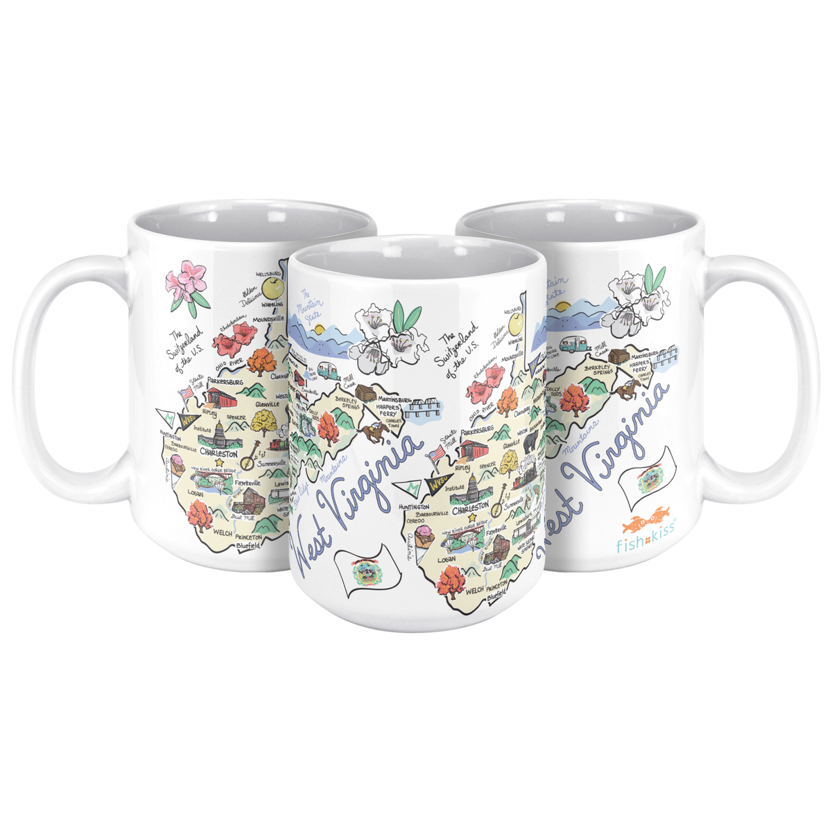 West Virginia 15oz White Mug