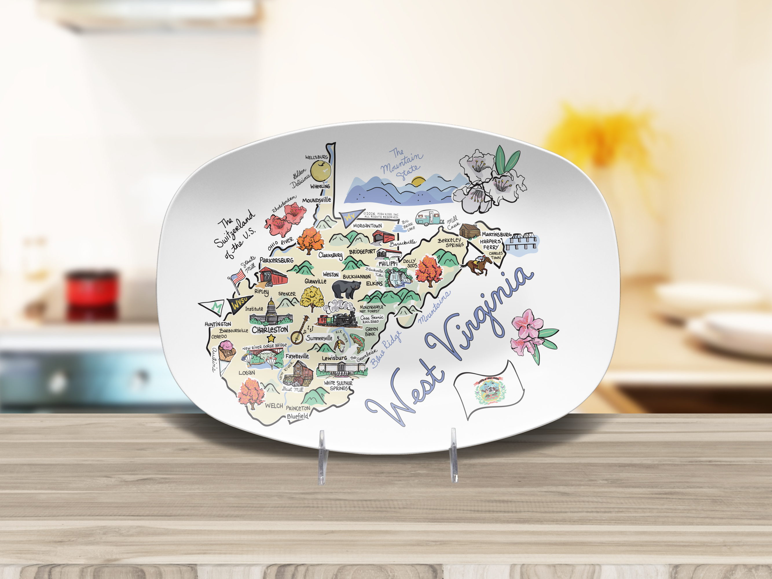 West Virginia Map Platter