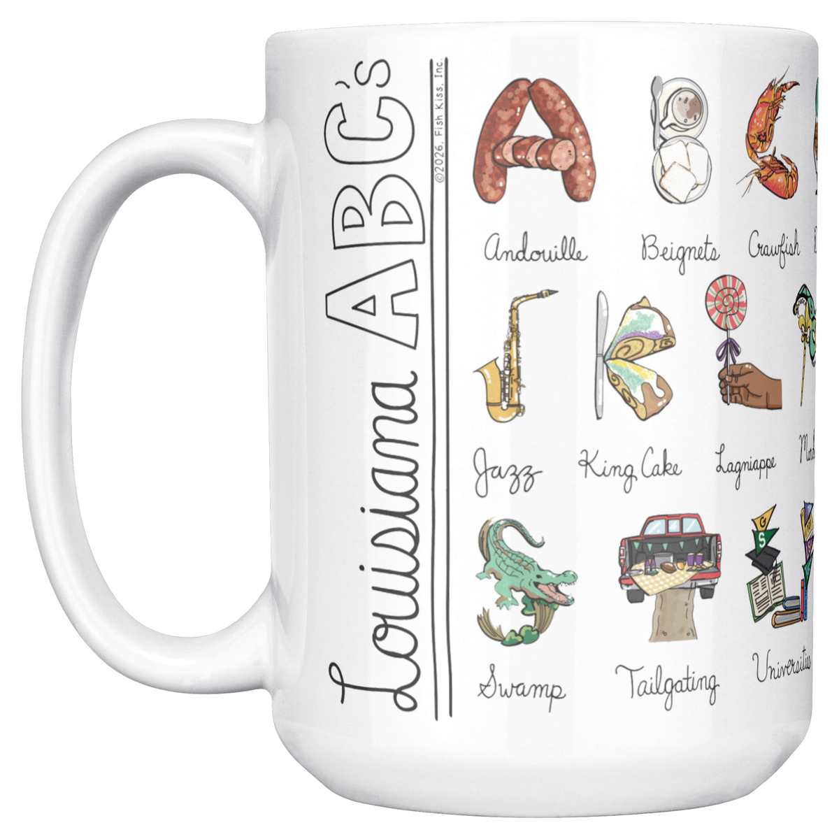 State Alphabet 15oz White Mug