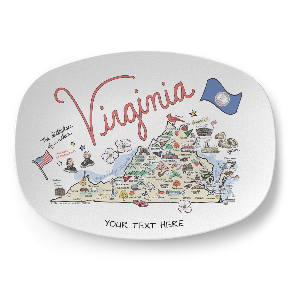 Virginia Map Platter
