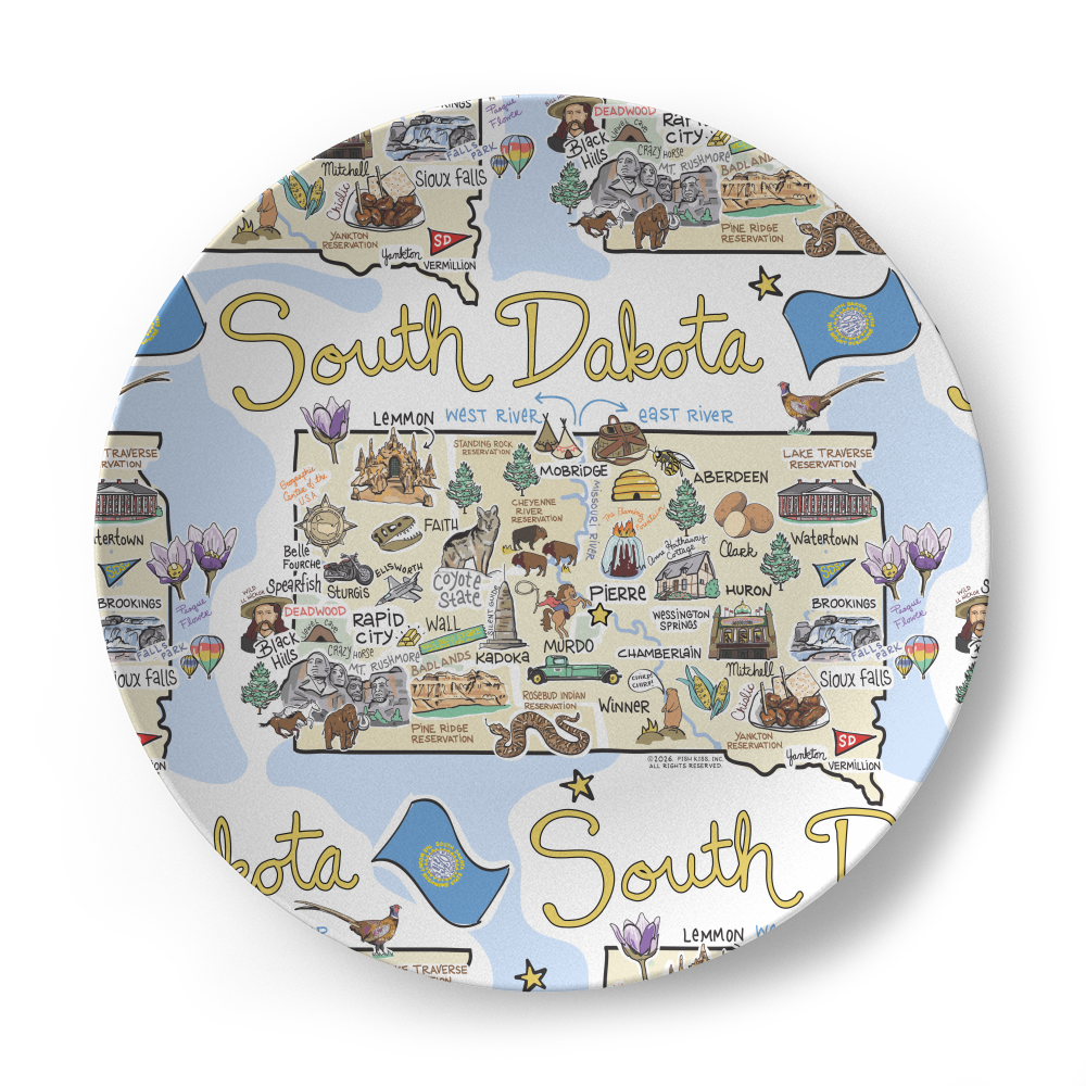 South Dakota Map Plate