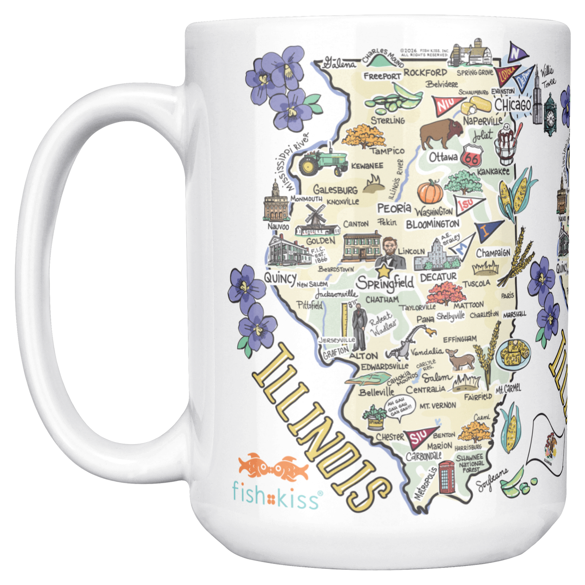 Illinois 15oz White Mug
