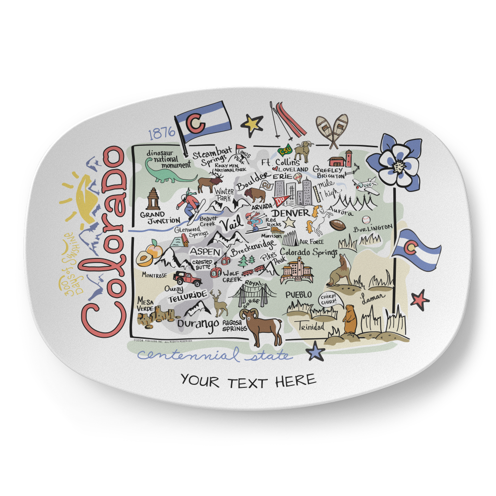 Custom State Map Platter