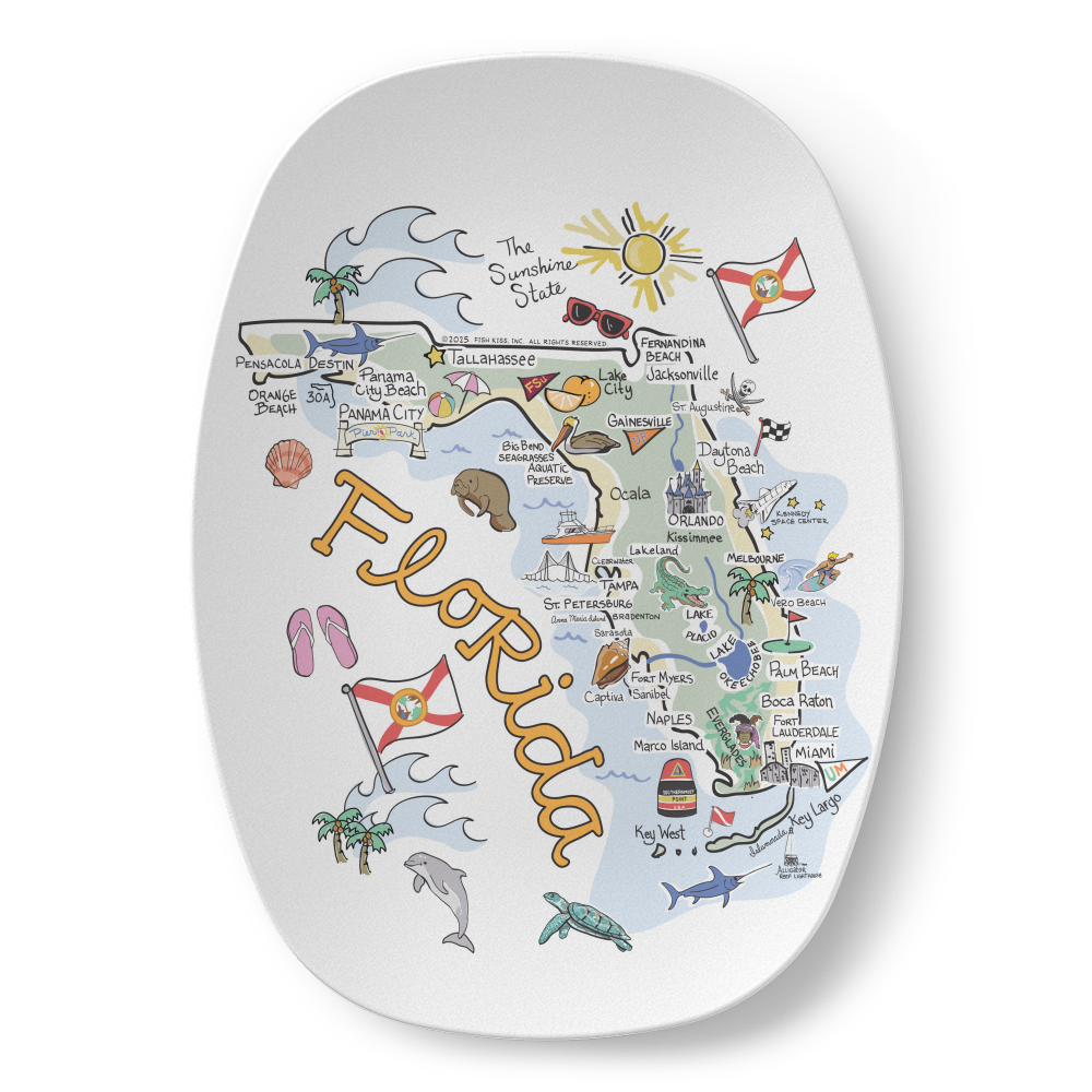 Florida Map Platter