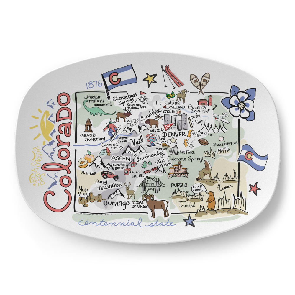 Colorado Map Platter