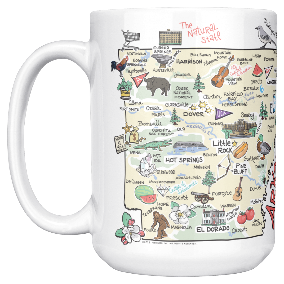 Arkansas 15oz White Mug
